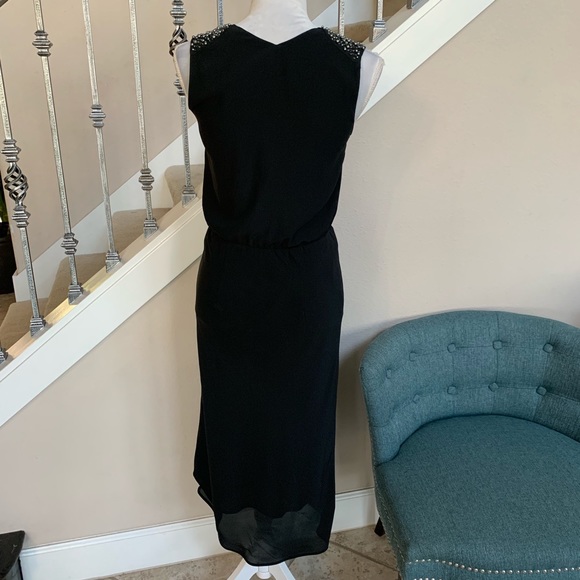 COPY - B&M beaded shoulders black dress size 4 - Picture 3 of 5